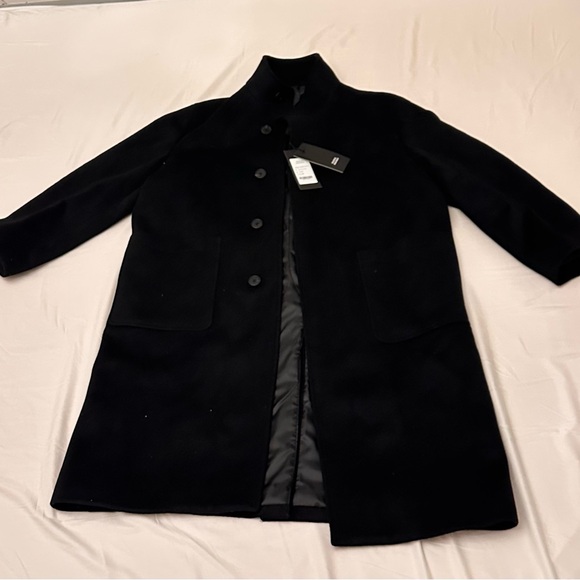 Men Cashmere Blend Oversized High Neck Coat Size Medium - Picture 4 of 4